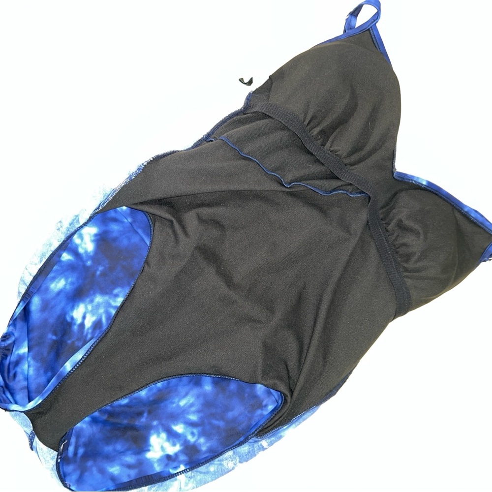 Aqua Green Blue Wrap Ruched One-Piece Bathing Suit | Size Women’s Small - Picture 9 of 14